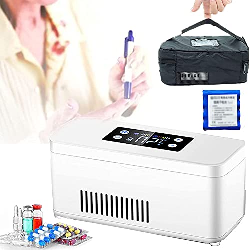 Tragbare Insulin Kühlbox für Medikamente Mini Intelligente Elektrische Kühltasche USB für Reise Haushalt 2-8°C Medizin Kühlung Auto Kleinen Kühlschrank Für Zuhause Reisen Camping