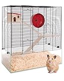 PETGARD Kleintier-Käfig Oregon - Hamster-Stall mit Laufrad - 2-stöckiger Nager-Käfig - Hamsterkäfig mit Zubehör - Mäusekäfig 67 x 36,5 x 70 cm