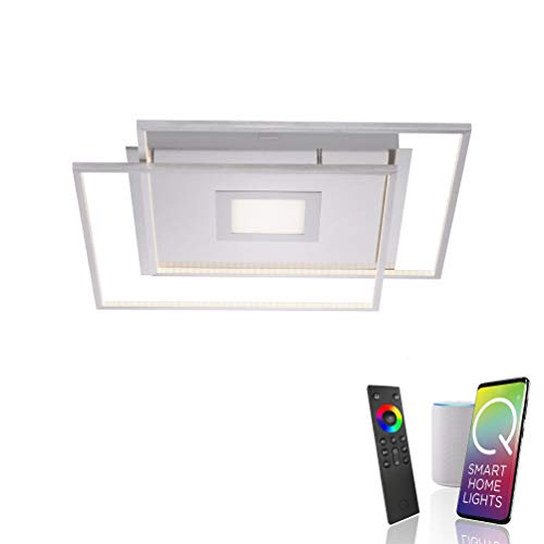 Paul Neuhaus Q-AMIRA 8379-55 LED Deckenleuchte, Alexa kompatibel Smart Home, dimmbar per Fernbedienung, warmweiß - kaltweiss