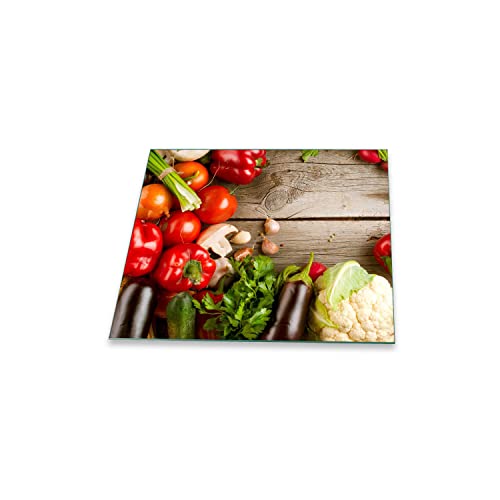 decorwelt | Herdabdeckplatte 60x52 cm Ceranfeldabdeckung 1-Teilig Universal Elektroherd Induktion für Kochplatten Herdschutz Deko Schneidebrett Sicherheitsglas Spritzschutz Glas Gemüse