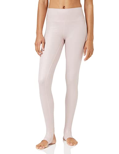 Core 10 Damen Nearly Naked Leggings mit Fußschlaufe, Foliendruck Glanz, M