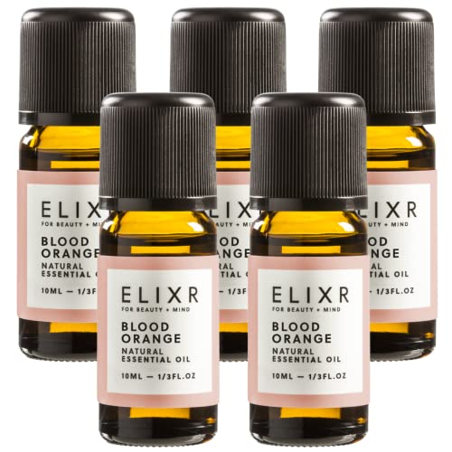 ELIXR Blutorangenöl 5x10 ml I 100% naturreines ätherisches Öl zur Aromatherapie I Zertifizierte Naturkosmetik I Orangenöl, Blood Orange Oil
