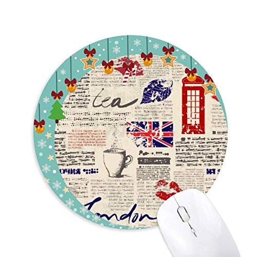 Zeitung Lips Kiss Coffee UK Flag Mouse Pad Jingling Bell Round Rubber Mat