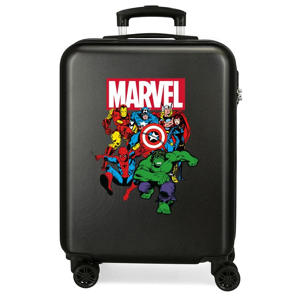 Marvel Avengers Sky Avengers Kabinenkoffer Schwarz 38x55x20 cms Hartschalen ABS Kombinationsschloss 34L 2,6Kgs 4 Doppelräder Handgepäck