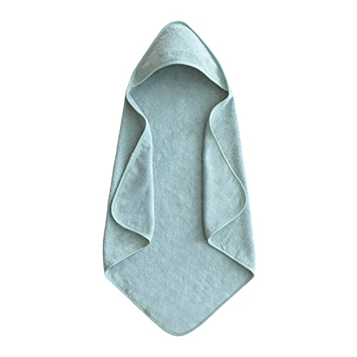 Mushie Baby Handtuch mit Kapuze | Kapuzenhandtuch Für Mädchen und Jungen | 100% Baumwolle | 77,5x77,5cm | Baby Badetuch (Sea Mist-Türkis)