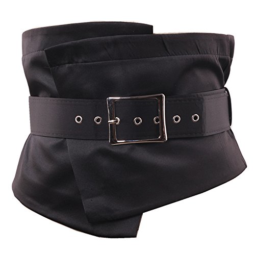 Cheerlife Damen Hemd Kleid Gürtel bauchweg breiter Wickelgürtel Waist Belt Bindegürtel (Schwarz)