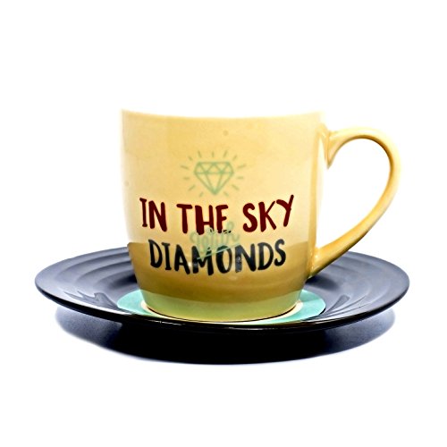 Thumbs Up LMMUGDIA Tassen-Set Lyrical Mug Diamonds - Lennon and McCartney, Keramik, beige, 15.78 x 10 x 15.7 cm, 2 EInheiten