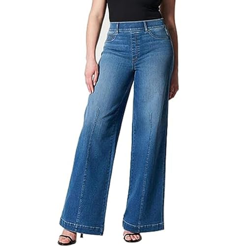 EWOKE Oprah Favorite Jeans Wide Leg | Pull-On-Jeans für Damen | Elastische Western Jeans mit Hoher Taille | Bequem Lässige Dehnbare Damenhose für Zuhause, Strand, Urlaub, Dating, Arbeit, Party