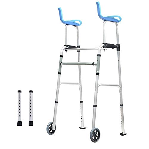 Rollator-Gehhilfen Ältere Rollhilfe für große Erwachsene, mit Armlehne und Rädern, tragbarer, leichter aufrechter Gehhilfe, Hemiplegie-Rehabilitationsgehhilfe (Stil 2) (Stil 2)