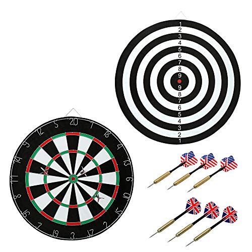 AKTIVE 54011 Dartscheibe Ø 45 cm mit 6 Dartpfeilen, bunt