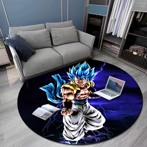 PTATT Anime Runder Teppich, verdickt, rutschfest, Verriegelungskante, große Größe, runder Bereich, Cartoon, runde Matten, Teppichdekoration für Wohnzimmer, Schlafzimmer, Fußmatte, 160 cm, 25 cm