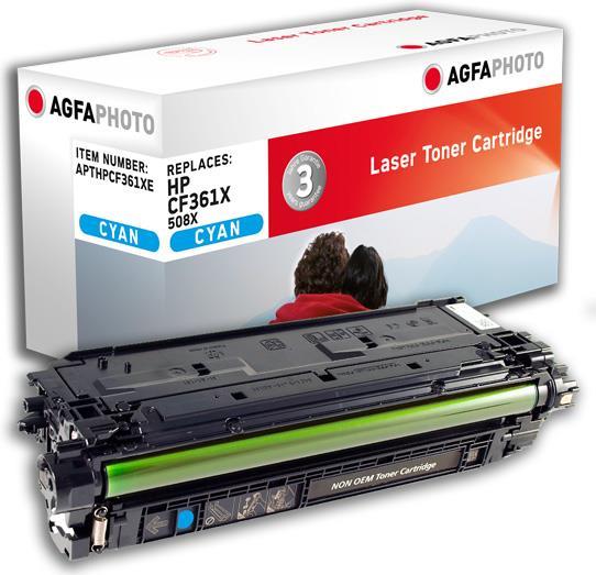 AgfaPhoto Laser Toner ersetzt HP CF361X; 508X, 9500 Seiten, cyan-blau (für die Verwendung in HP CLJ Enterprise M553)