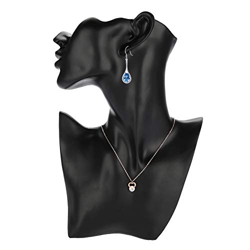 Wandisy Halsketten-Ohrring-Halter, Mannequinkopf-Fehlschlag-Stand-Modell für vorbildliche Geschäfts-Schmuck-Anzeige(Schwarz)