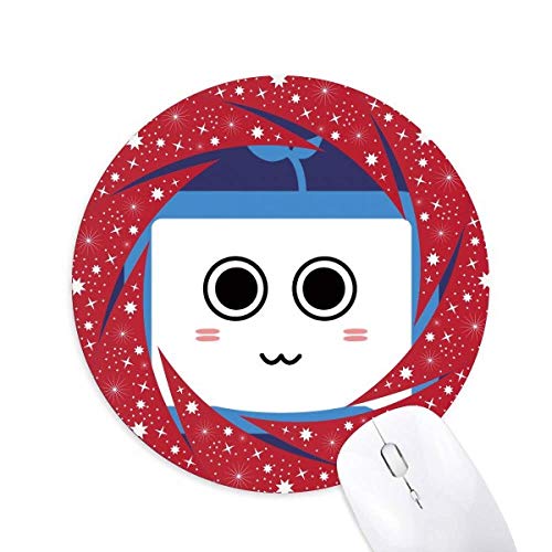 Cute Small TV Happy Original Wheel Mouse Pad Round Red Rubber