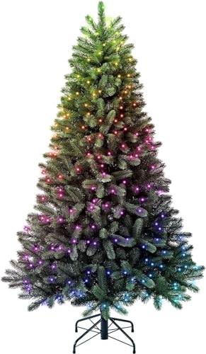 Twinkly Vorbeleuchteter Regalbaum – App-gesteuerter LED-Weihnachtsbaum mit 435 RGB (16 Millionen Farben) LEDs - Intelligente Innen-Weihnachtsbeleuchtung - Grün, 1,8 m