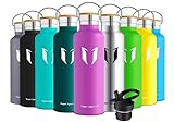 Super Sparrow Trinkflasche Edelstahl Wasserflasche - 750ml - Isolier Flasche mit Perfekte Thermosflasche für Das Laufen, Fitness, Yoga, Im Freien und Camping | Frei von BPA (Lila)