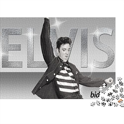 Elvis Presley Puzzle,500 Teile Puzzle Rock 'n' Roll Musik,Erwachsene Kinder Puzzlespiel,Weihnachts-/Neujahrsgeschenk,Puzzle-Spielzeug Für Dekorative Malerei 500pcs (52x38cm)