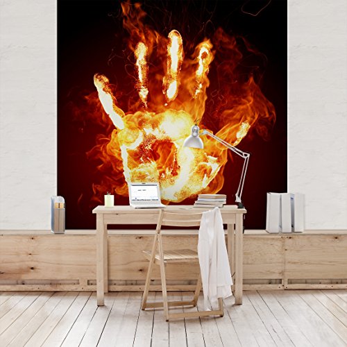 Apalis Vliestapete Flammende Identität Fototapete Quadrat | Vlies Tapete Wandtapete Wandbild Foto 3D Fototapete für Schlafzimmer Wohnzimmer Küche | Größe: 288x288 cm, gelb, 97646