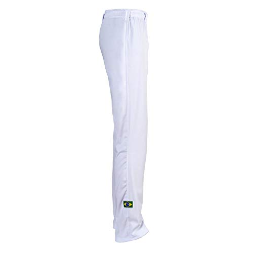 JLSPORT Authentische Brasilianische Capoeira Kampfsport Männer Hosen (Weiß) - L