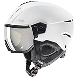 uvex instinct visor - Skihelm für Damen und Herren - mit Visier - individuelle Größenanpassung - white-black matt - 59-61 cm