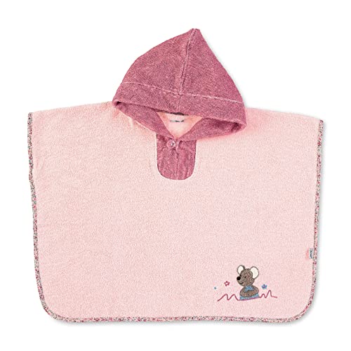 my-mosaik Sterntaler Baby-und Kinder Badeponcho 100% Baumwolle mit Namen bestickt/Personalisiert (Mabel rosa)