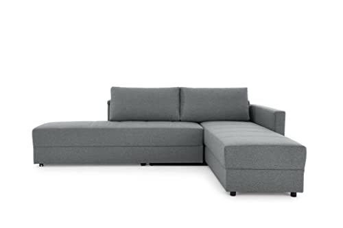 LOOKS by Wolfgang Joop Looks III Designer Sofa mit Boxspringfederung, Ecksofa mit Bettfunktion, dunkelgrau, 287x229x77 cm