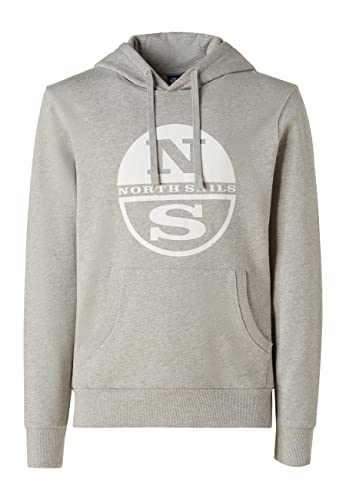 NORTH SAILS Herren Hoodie Sweatshirt W/Graphic Kapuzenpullover, Grey Melange, XXXL