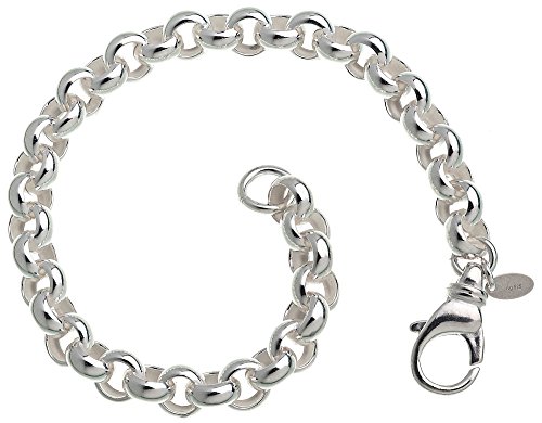 Rundes Erbskette Armband - 7,2mm Breite - Länge wählbar 17-25cm - echt 925 Silber
