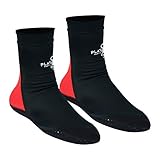 Playwell Martial Arts/MMA Schule Tatami Indoor Mat Grappling Fußsocken – Schwarz / Rot – Größe M