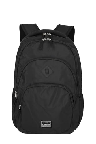 travelite Handgepäck Rucksack, Laptop Rucksack 15,6 Zoll, BASICS, Daypack, Tagesrucksack mit vielen Fächern + Aufsteckfunktion, 45 cm, 22 Liter
