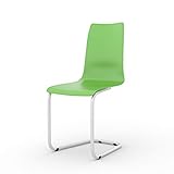 Tojo Stuhl | Freischwinger Stühle mit austauschbarer Sitzschale Filigraner Schwingstuhl für Küche/Arbeitszimmer/Büro | Moderne Konferenzstühle/Schreibtischstühle (Grün)