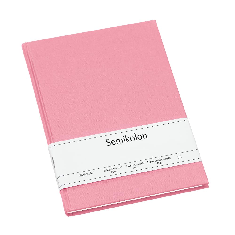 Semikolon 364709 - Notizbuch Classic B5 blanko - 176 Seiten, cremeweißes Papier – Lesezeichen – flamingo pink