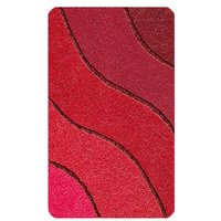 Kleine Wolke Badteppich, Acryl, Rot/Grau, 1 cm
