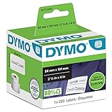 DYMO Orignal LabelWriter Versandetiketten/-Namensschilder (Groß) | 54 mm x 101 mm | Rolle mit 220 leicht ablösbaren Etiketten | selbstklebend | für LabelWriter Etikettendrucker & Beschriftungsgerät