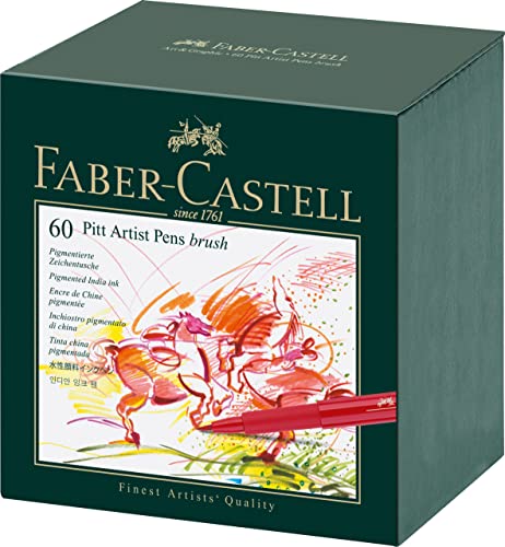 Faber-Castell 167150 - Tuschestift Pitt artist pen, Stärke: B, 60er Atelierbox