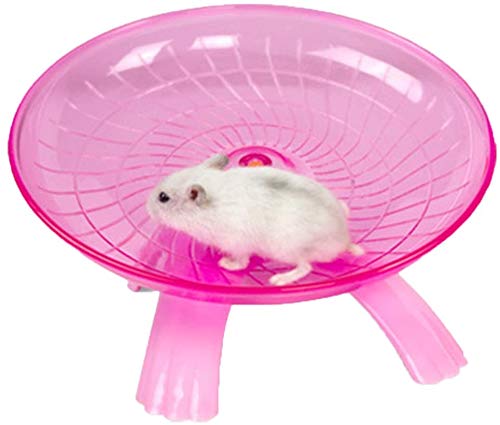 Litewood Hamster fliegende Untertasse, Laufrad, leises Laufrad, Spielzeug für Kleintiere, Chinchillas, Rennmäuse, Ratten, Meerschweinchen, Mäuse, Eichhörnchen (Rosa)