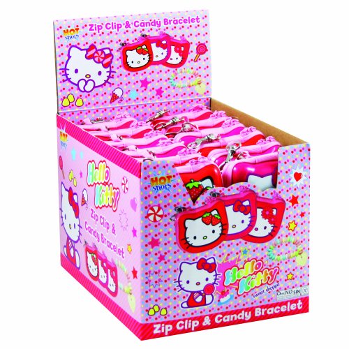 Hot Shots Hello Kitty Metallbörse mit Anhänger und Candyarmband, 4er Pack (4 x 14 g)