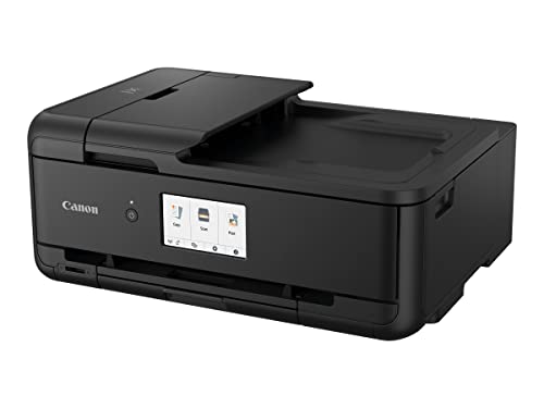 Canon PIXMA TS9551C Tinten-Multifunktionsgerät (Druck bis DIN A3, Drucken, Scannen, Kopieren, 5 Separate Tinten, WLAN, LAN, Print App, 2 Papierzuführungen) Weiss