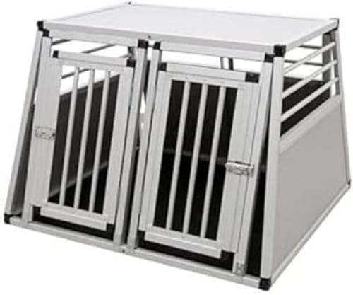 Kerbl Auto Alu-Transportbox "Barry" eintürig oder zweitürig für den Hund in 3 Größen inklusive Antirutsch Thermoteppich (92x97x68cm (2 T.))