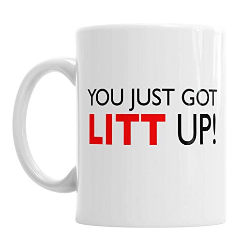 N/D Tasse mit Aufschrift "You Just Got Litt Up", 325 ml, Weiß