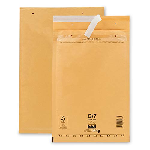 verpacking 100 Luftpolstertaschen Versandtaschen Luftpolsterumschläge G/7, Innenmaß: 230 x 340 mm, Braun
