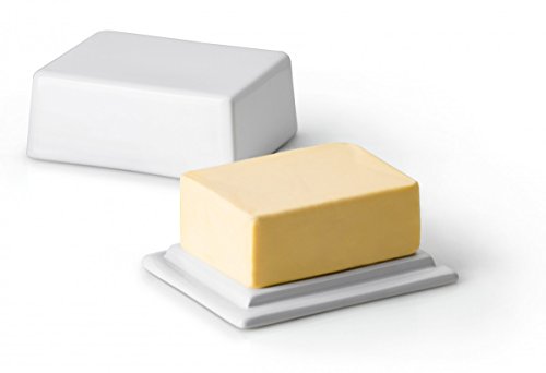 Continenta Butterdose aus Keramik, Butterschale für 250 g Butter, Größe: 12 x 10 x 6 cm