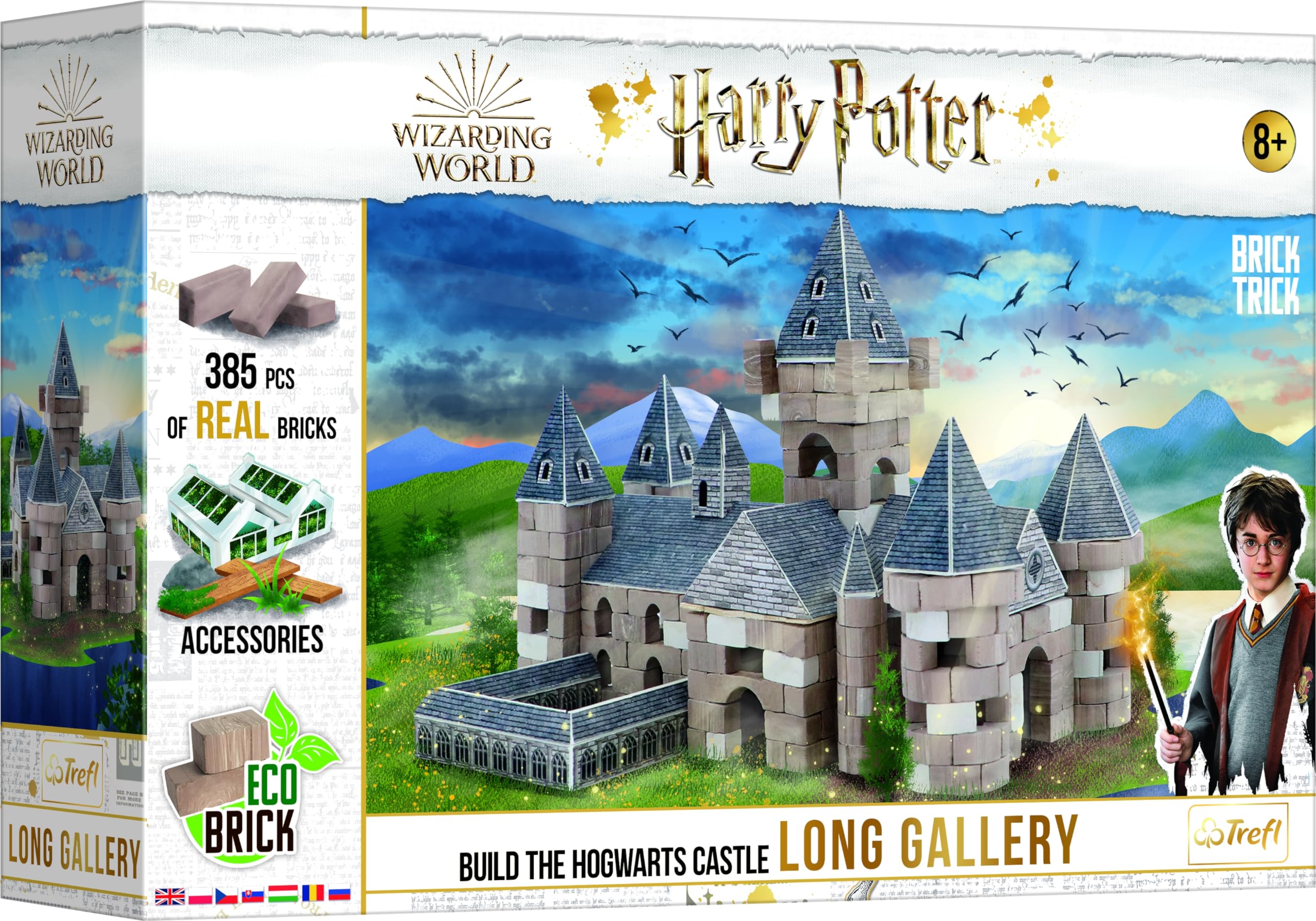 Trefl 61564 Long Gallery Harry Potter, Hogwarts, Magie, Über 385, ECO Baustein, DIY, Wiederverwendbar, Kreativset für Kinder ab 8 Jahren, Od 8 LAT
