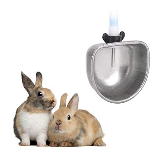SunshineFace 10 Sätze Kaninchen Trinker Edelstahl Trinkwasserschale Fütterungszubehör für Marderfuchs (S