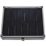 Basage Nützliche Aufbewahrungsbox aus Aluminium mit 12 Fächern, für Schmuck und Uhren, quadratisch, Velourslederimitat