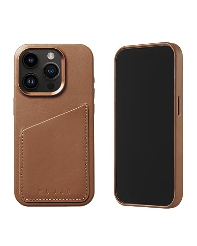Mujjo Leather Wallet Case iPhone 15 Pro braun