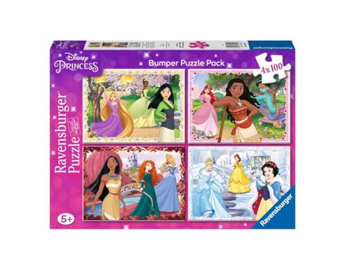 Ravensburger 05229, Disney Princess, 4, 100 Teile, Puzzles für Kinder, Empfohlenes Alter 5+, Qualitätspuzzle, bunt