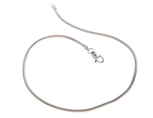 Fußkette Silber, Schlangenkette - 2mm Breite, Länge von 23-30cm wählbar - echt 925 Silber