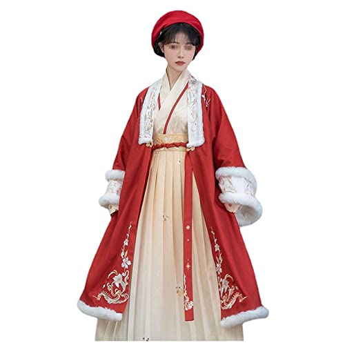 Altes traditionelles Kostüm im chinesischen Stil Verbessertes Hanfu-Kostüm für Erwachsene Cosplay Han Fu Kostüm (Farbe: Rot, Größe: XL = Brustumfang 110 cm)