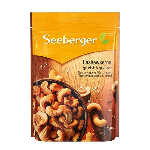 Seeberger Cashewkerne geröstet, gesalzen, 12er Pack (12 x 150 g Beutel)